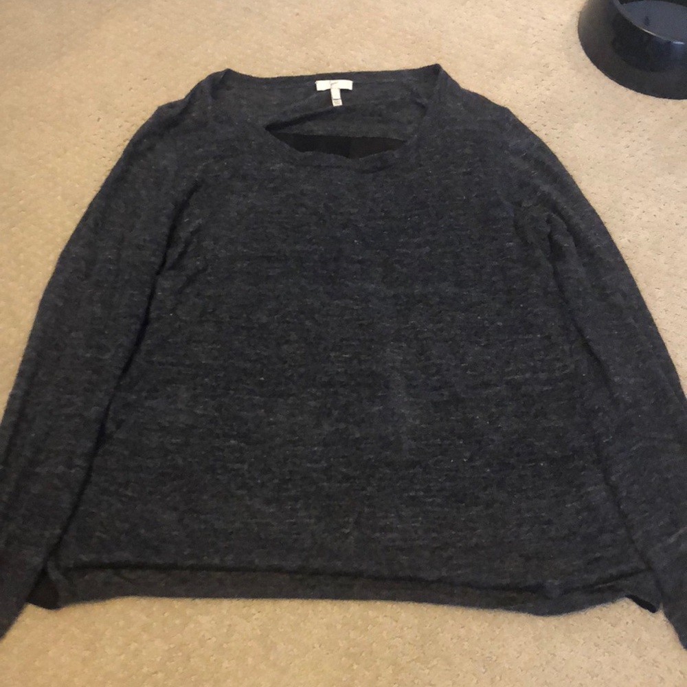 Light weight sweater with silk back